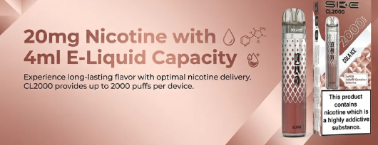 20mg Nicotine with 4ml E-Liquid Capacity