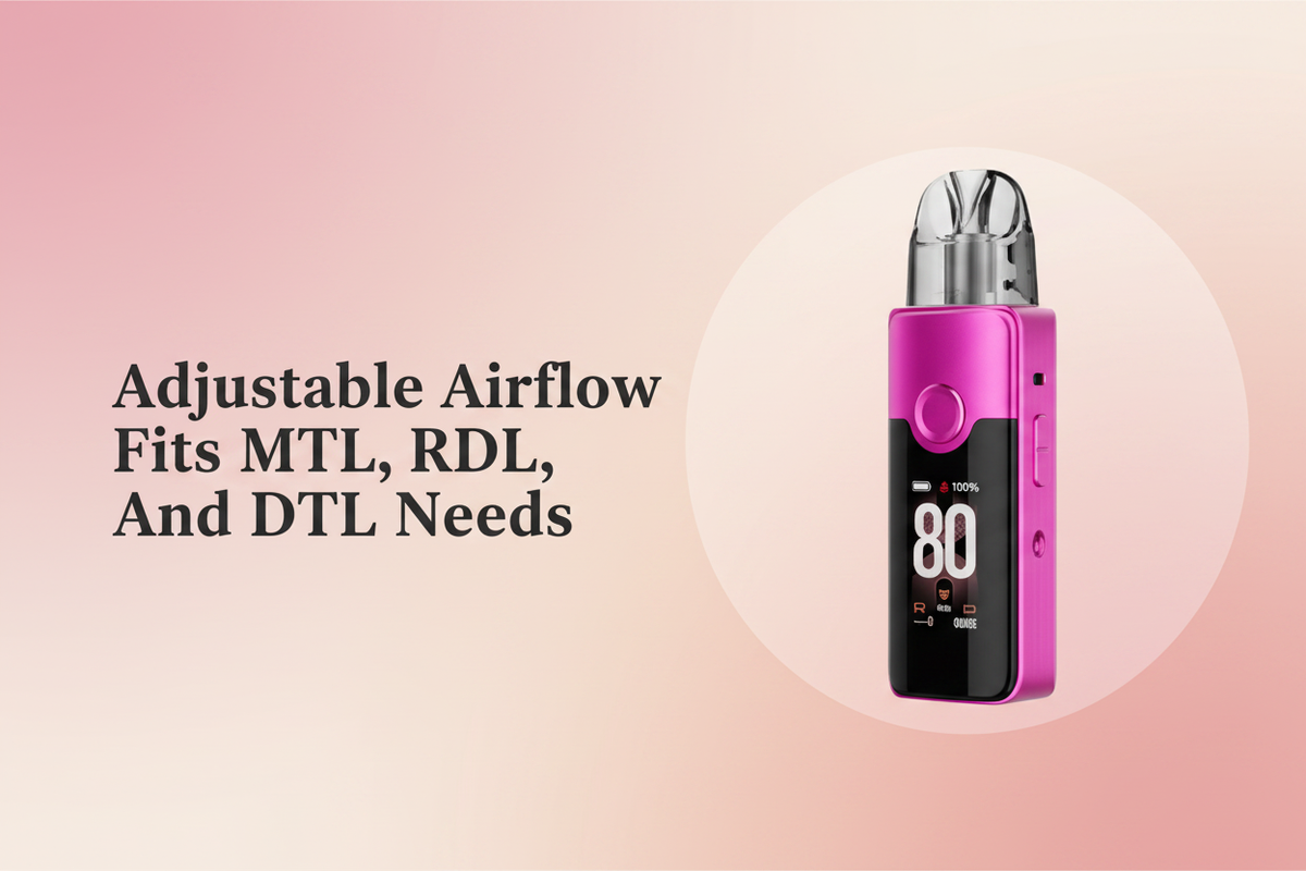 Adjustable Airflow Fits MTL, RDL, And DTL Needs
