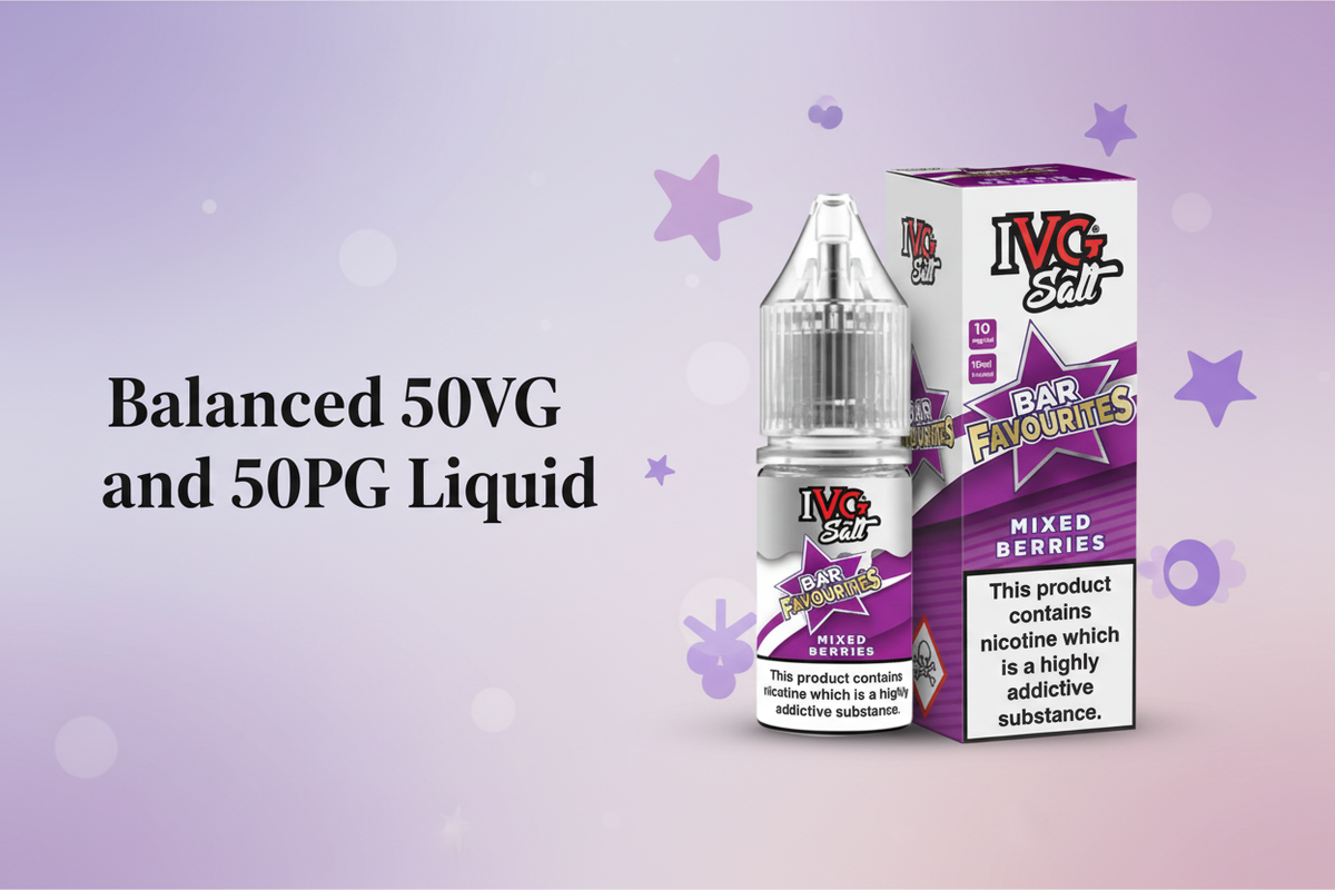 Balanced 50VG and 50PG Liquid