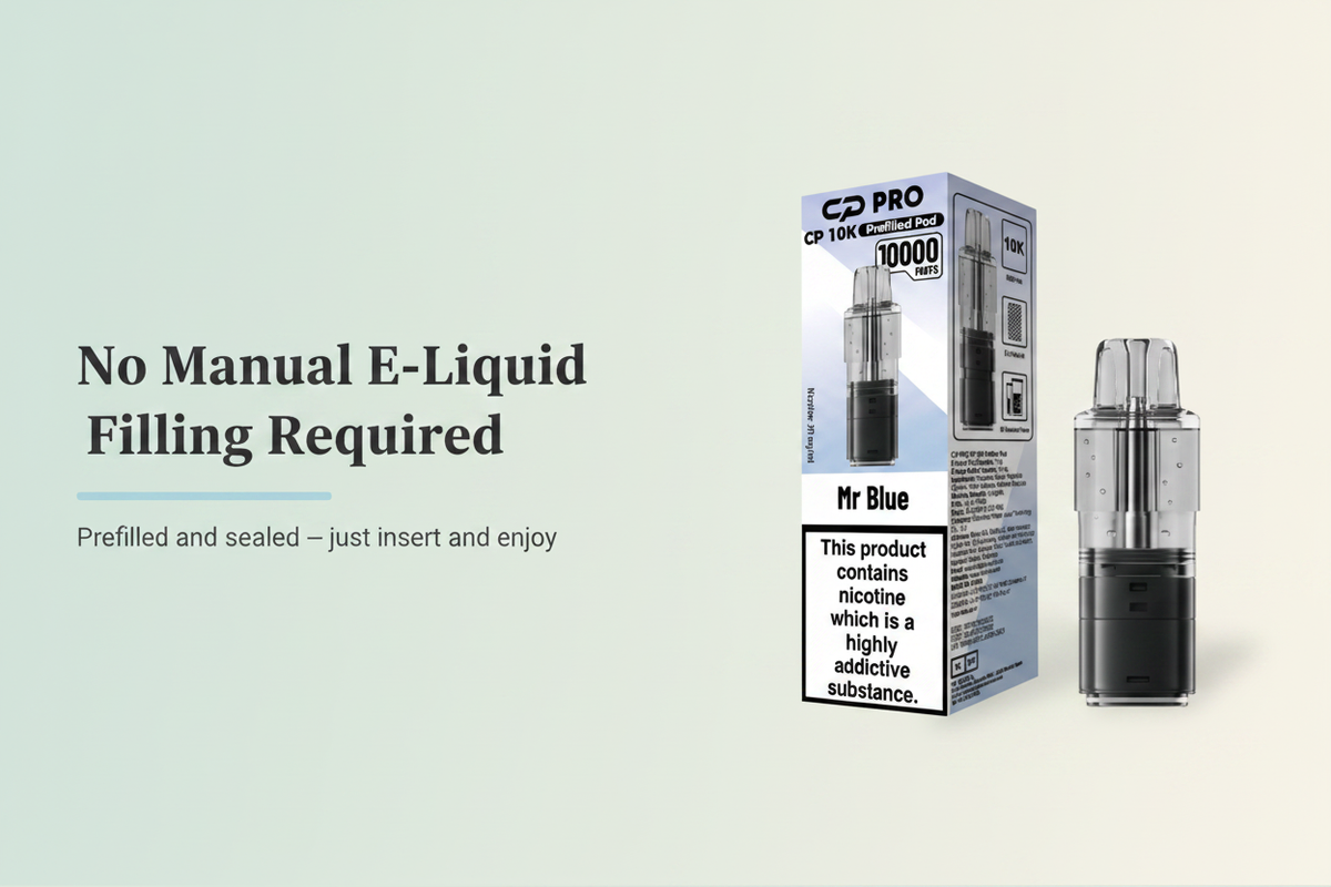 No Manual E-Liquid Filling Required
