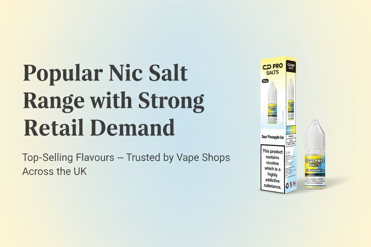 Popular Nic Salt Range with Strong Retail Demand